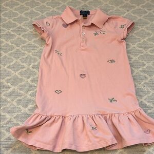 Ralph Lauren Light Pink Polo Dress with Embroidery